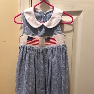 Smocked American flag dress